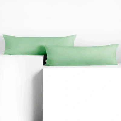 Immagine di DecoKing 2 federe da 40 x 145 cm, in jersey di cotone, con chiusura lampo, colore: menta ambra