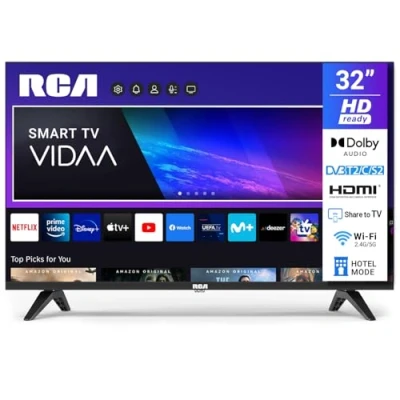 Immagine di RCA VRS32HQ1 Smart TV 32 Pollici HD LED Televisori con Wi Fi, App Store, Triplo Tuner (DVB T/T2, DVB C, S/S2), HDMI, USB, Netflix, YouTube e Altro Ancora [RVSmart 2024]