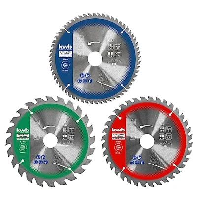 Immagine di kwb Set di lame circolari per seghe circolari, 210 x 30/20/16 mm, con anelli riduttori su 16 e 20 mm