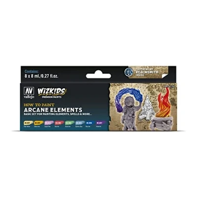 Immagine di Acrylicos Vallejo WizKids Arcane Elements, Set di Colori, 8 x ml Modellismo, Vari, (8er Pack), 214966