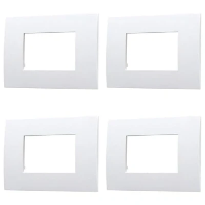 Immagine di 4 Pezzi Placca Compatibile Con Vimar Arke, Placche In Plastica (3 Posti/Moduli,Bianco)
