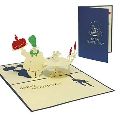 Immagine di LINPOPUP® biglietto pop up 3D per compleanno, di compleanno con busta, Happy Birthday, regalo amici, marito, donna, colleghi, amanti del divertimento, cuoco, N11