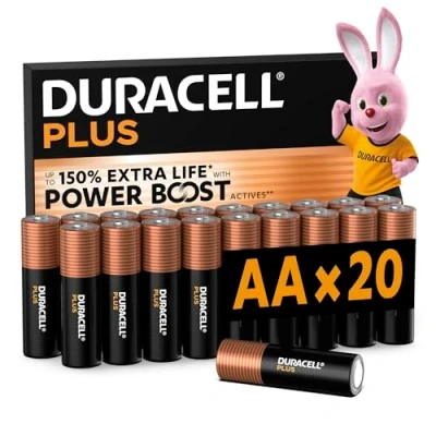 Immagine di Duracell Plus Batterie alcaline AA (confezione da 20), LR6 MN1500 1,5 V