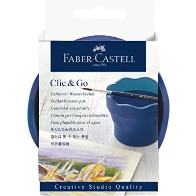 Immagine di Faber Castell 181540 Creative Studio Bicchiere per acqua Clic &amp; Go, colore: Blu