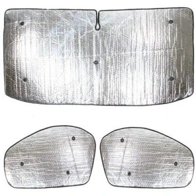 Immagine di Summit SUM 1631 Set di Tende Termiche Lusso, per Opel Vivaro (2001 2014), 3 Pezzi, Grigio, Argento, Nero