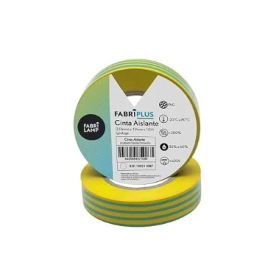 Immagine di Rotolo di nastro isolante PVC verde/giallo 19 mmx10 m, ideale per elettricisti. Flessibile, durevole e resistente, perfetta lavori elettrici sicuri ed efficienti.