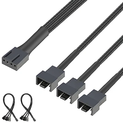 Immagine di J&amp;D 4 Pin PWM Cavo Divisore, Splitter Controller Ventole Compatibile con di Case PC a 3 Pin/4 Schede Madri, 2 Pezzi, 30 cm