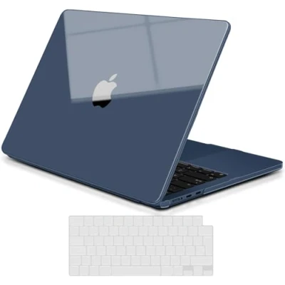 Immagine di TECOOL Cover Ultrasottile [Ultra Cristallino Mezzanotte Blu Trasparente] per MacBook Air 13.6 Pollici M3 M2 2024 A3113 2022 A2681, Custodia Rigida Copritastiera in TPU (UE)