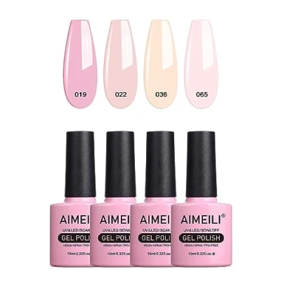 Immagine di AIMEILI Kit Smalto Semipermanente Unghie Colori in Gel Lampada UV LED Soak Off per Manicure Colorati Nail Polish Gift Set 4 x 10 ml 17