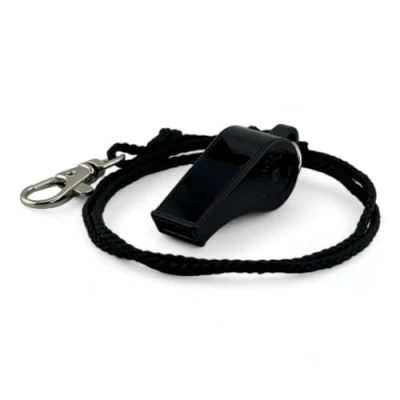 Immagine di ACME Thunderer No. 660 Fischietto con nastro per pipa arbitri suono forte, ideale sport, e allenamento (nero)