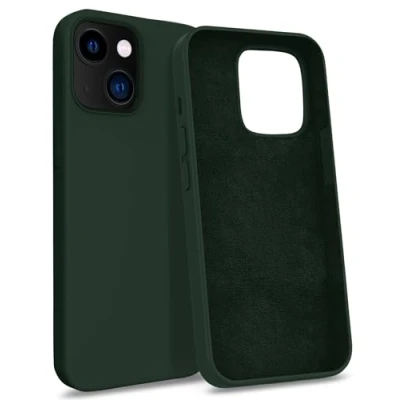 Immagine di MyGadget Custodia per iPhone 13 Hardcase con Strato Microfibra &amp; Cover Silicone Resistente Protezione Antigraffio Antiurto Verde Oliva