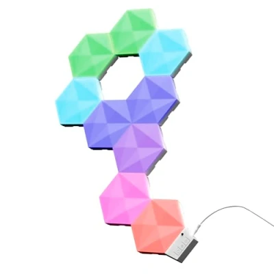 Immagine di Trust Gaming GXT 902 Vybz Pannelli LED Gaming, 9 Esagonali Personalizzabile, 44 Modalità di Illuminazione, Sincronizzazione Musica, Applicazione, Luci per Camera, Accessori