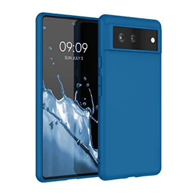 Immagine di kwmobile Custodia Compatibile con Google Pixel 6 Cover Back Case per Smartphone in Silicone TPU Protezione Gommata blue reef