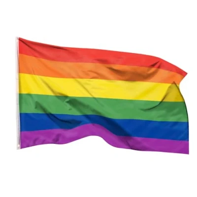 Immagine di Bandiere di PHENO FLAGS bandiera arcobaleno, resistente alle intemperie con 2 occhielli in metallo colorata della pace 90 x 150 cm