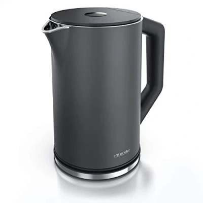 Immagine di arendo Bollitore Acqua Elettrico da 1.5L 2200W Eco Controllo Temperatura Regolabile 40 100C Parete Doppia in Acciaio Inossidabile Senza BPA Grigio