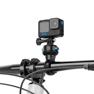 Immagine di SUREWO supporto magnetico a sgancio rapido per manubrio della bici, moto con base ammortizzante compatibile GoPro Hero 12/11/10/9/8/7/6/5 nero, DJI Osmo Action 4/3 e