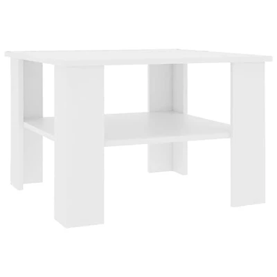 Immagine di vidaXL Tavolino da caffè con Ripiano Elegante Linea Semplice Moderno Robusto Durevole Portaoggetti Tavolo Basso Salotto Bianco in Multistrato