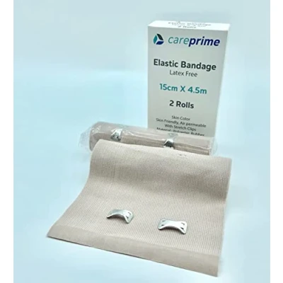 Immagine di Fascia elastica per lo sport, bendaggio a compressione elastico, 2 pezzi (15 cm x 4,5 m)