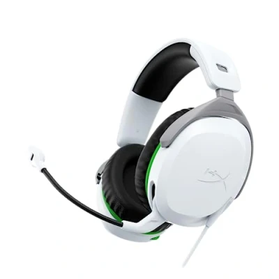 Immagine di HyperX CloudX Stinger II, Cuffie da Gaming, Connessione Cablata a 3,5mm, Telaio in Plastica, Cuscinetti Memory Foam Rivestiti Similpelle, Comandi sul Padiglione, Adatto per Xbox, Bianco/Verde