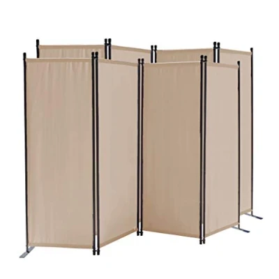 Immagine di QUICK STAR 2 Pezzi Paravento da Giardino 220 x 165 cm 4 parti pieghevole Divisorio in Tessuto Balcone Protezione della Privacy Beige