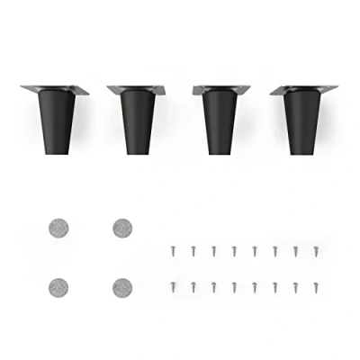 Immagine di gambe per mobili in legno sossai® Clif Round Nero Opaco Altezza: 8 cm HMF1 rotondo, conico (versione diritta) Materiale: massello (faggio) sedie, tavoli, armadi