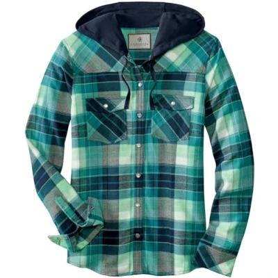 Immagine di Legendary Whitetails Camicia da Donna Lumber Jane con Cappuccio in Flanella Bottoni