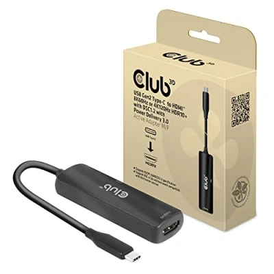 Immagine di club3D USB 2.0 Adattatore [1x spina C® 1x Presa HDMI] Adapter 3.2 Typ C HDMI 2.1 17 cm