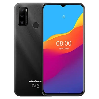 Immagine di Ulefone Android 11 Smartphone Offerta, NOTE 10 Cellulare, DUAL SIM+SD Dedicata, Batteria 5500 mAh (OTG Reverse Charge), ROM 32GB, Schermo Waterdrop da 6,52’’, Impronta Digitale+Face ID GPS Nero