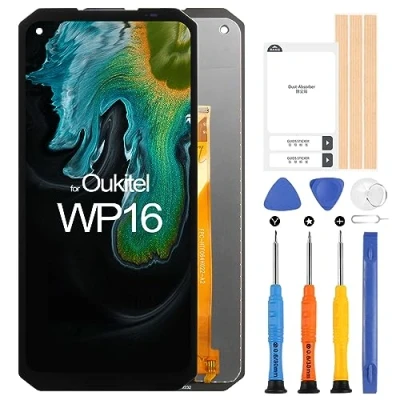 Immagine di ARSSLY per Oukitel WP16 LCD Schermo Display Digitazer Touch Screen Sostituzione Assembly con Strumenti(Nero)