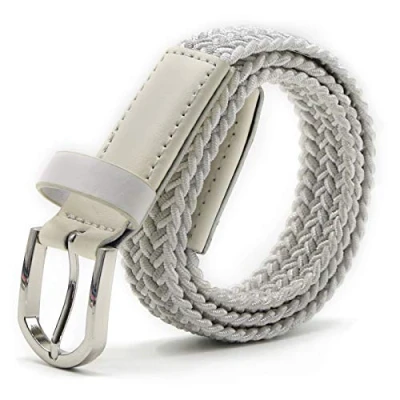 Immagine di AnJuHoPa Cintura Elastica Per Bambini Ragazze Ragazzi, in Gomma Multicolore da Donna Larga 2,5 cm e Lunga 80 Con Anello Metallico Argento