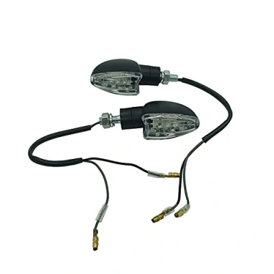 Immagine di one by Camamoto coppia kit frecce (cod 77206148WCS 12 leds demon colore nero gambo corto omologate CE attacco universale compatibile con moto scooter cafe race motard enduro quad)