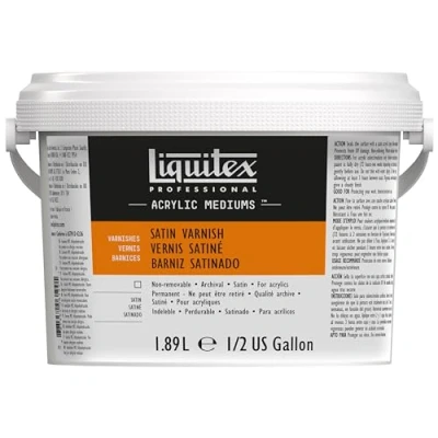Immagine di Liquitex 5346 Professional vernice semiopaca per colori acrilici, finale permanente, altamente elastica, applicabile universalmente in qualità d&#039;archivio 1,89 litri, trasparente
