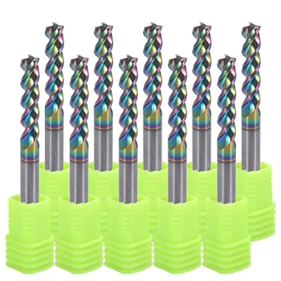 Immagine di Fresa a testa quadrata in carburo da 4 mm per applicazioni alluminio e rame, diametro di taglio 3 scanalature, gambo mm, design ad U alta alimentazione, confezione 10 (4x4x17 mm)