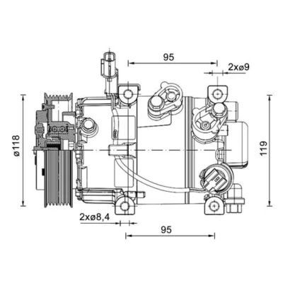 Immagine di MAHLE ORIGINAL ACP 1463 000P Compressore Aria Condizionata 6VS12e 12V PAG 46 YF R1234yf, R134a HYUNDAI: i20 II Hatchback