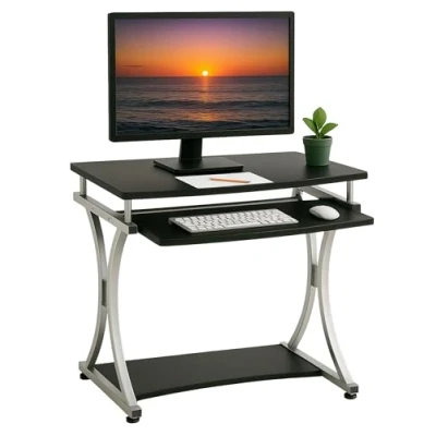 Immagine di Techly 307308 Scrivania per PC Compatta con Cassetto Estraibile, Nero Grafite
