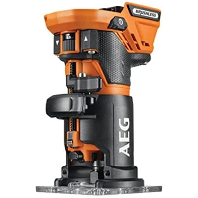 Immagine di AEG BOF18BL2 Fresatrice Verticale 18V Brushless, Senza Batteria, Fino a 30.000 giri/min, per Legno con Vite Micrometrica e Velocità Variabile