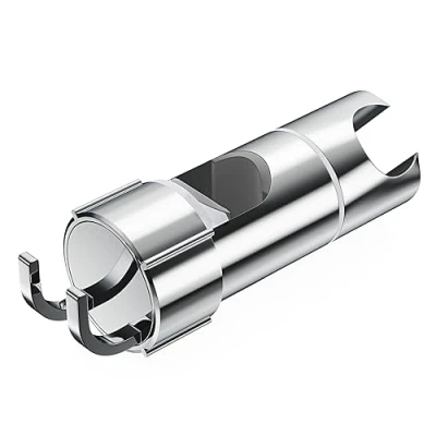 Immagine di Alyvisun Universale Supporto Soffione Doccia con 2 Ganci, Ricambio Doccetta 360 Regolabile per Saliscendi da Diametro 16 27mm, Cromato Staffa Doccia, Installazione Semplice