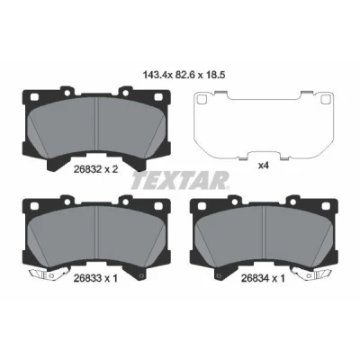 Immagine di TEXTAR 2683201 Kit pastiglie freno con segnalatore acustico usura