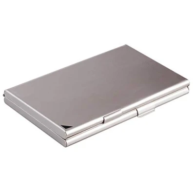 Immagine di Durable 243323 Portabiglietti da visita tascabile in alluminio, divisorio, per 10 biglietti personali e ricevuti, 90x55 mm, argento metallizzato