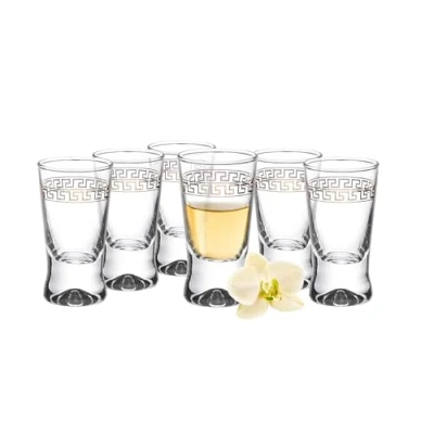 Immagine di Glasmark Krosno Set di 6 bicchieri da liquore, per vodka, 25 ml, alcol, lavabile in lavastoviglie, vetro alta qualità, infrangibile