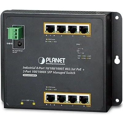 Immagine di PLANET WGS 4215 8P2S Industrial 8 Port Gigabit PoE Wall mount Switch &amp; 2 SFP Uplink, managed 40/+75C degrees