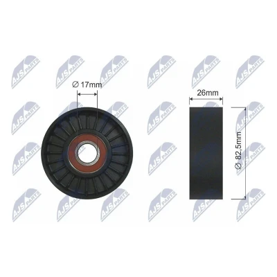Immagine di NTY RNK HY 517 Galoppino/Guidacinghia, Cinghia trapezoidale 82,5mm