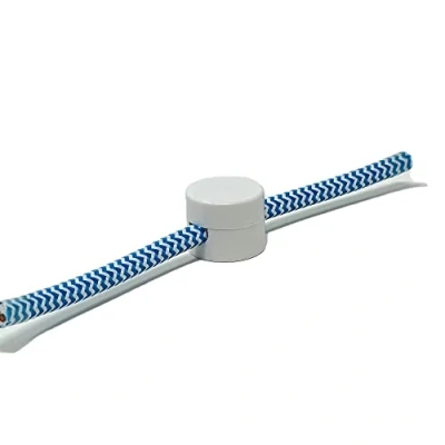 Immagine di Decentratore, Gancio da Soffitto o Parete. Colore Nero/Bianco in Plastica; Per cavo elettrico tessuto/tessile. Made Italy (Bianco) CONFEZIONE 5 PEZZI