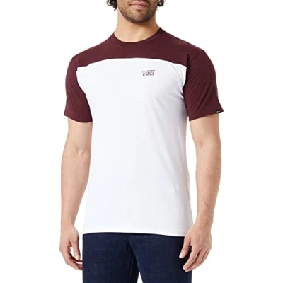 Immagine di Vans Script Crew Block SS T Shirt, White Port Royale, XS Uomo