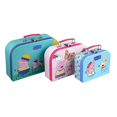 Immagine di Barbo Toys Valigia Peppa Pig 3 in 1 Custodia per Giocattoli, Diverse Dimensioni e Design Licenza Ufficiale
