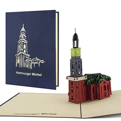 Immagine di Architettura Pop Up schede hamburger Michel * viaggio buono regalo Souvenir perfetto da regalare come per un a Amburgo, A05