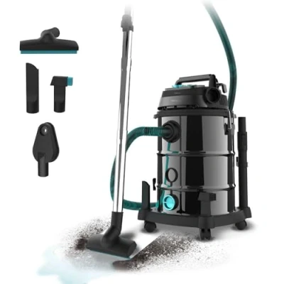 Immagine di Cecotec Conga Rockstar Wet &amp; Dry Steel PRO Tool 08572, Aspirapolvere a Secco e Umido, Nero, 30 L Enchufe herramientas