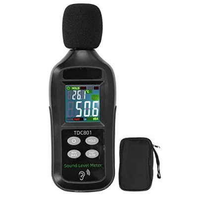 Immagine di Misuratore di Decibel, Tester Decibel del Rumore TDC801, Monitor Fonometro Digitale con Display LCD 35dB 135dB