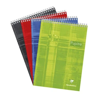 Immagine di Clairefontaine 8152C bloc notesda tavolo con intestazione spiralato A4 21x29,7 cm 160 pagine staccabili a quadretti piccoli carta bianca 90g copertina in laminata colore casuale