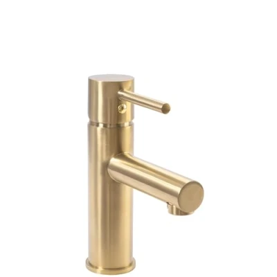 Immagine di Rea TESS BRUSH RUBINETTO LAVABO ORO Miscelatore da bagno in ottone monocomando caldo e freddo regolabile (Oro chiaro)